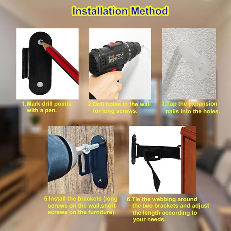 Adjustable Anti Fall Furniture - Earthquake Anchor Strap recension och pris