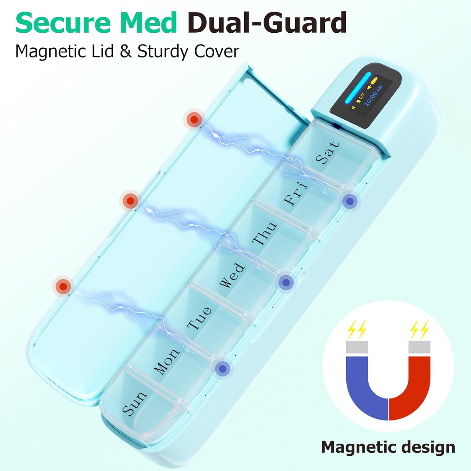 Smart Pill Organizer with Alar - Medicine Cabinet Lock recension och pris