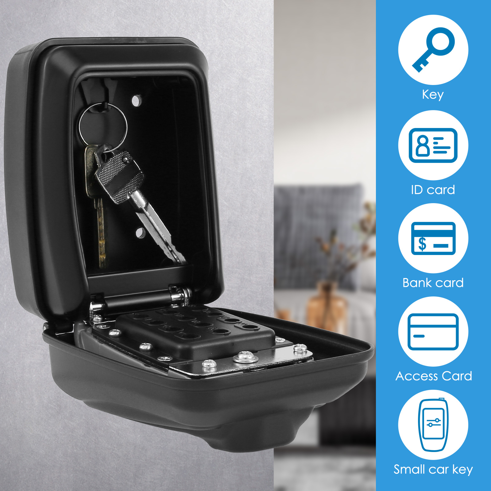 Key Lock Box Wall-Mount Secret - Lockbox Key Secure recension och pris