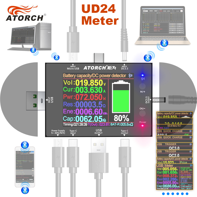 UD24 2.4'inch USB Tester DC5.5 - Co Detector Plug recension och pris