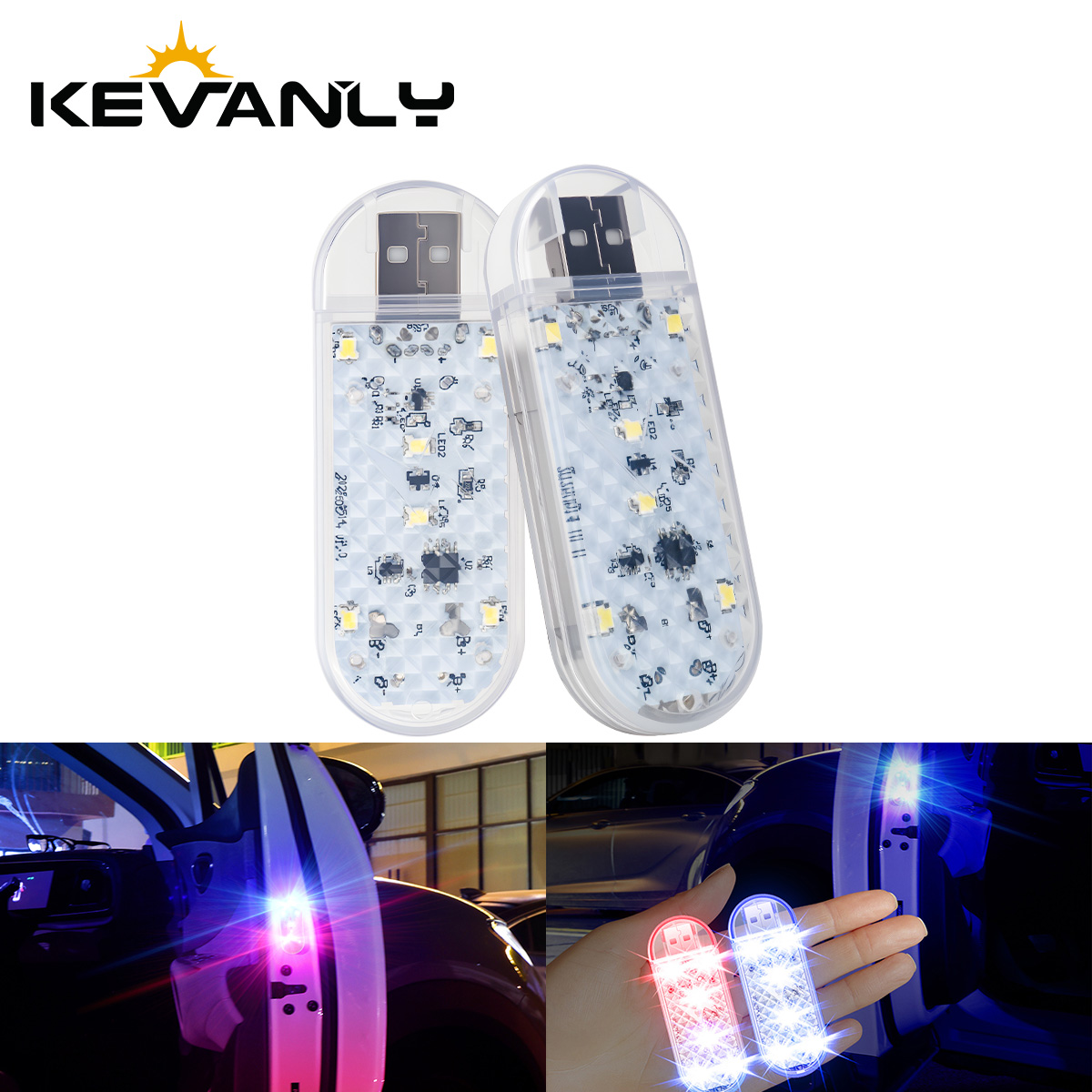 1/2pcs Car Door LED Strobe War - Emergency Exit Sign recension och pris
