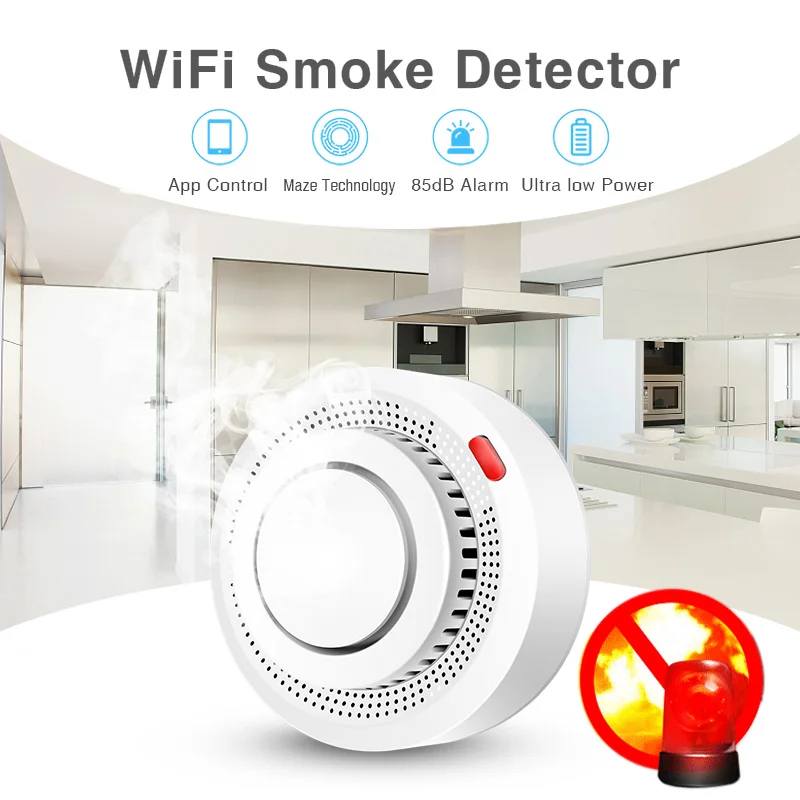 2 Pack Tuya Smart WiFi Smoke D - Smoke Detector Interconnected recension och pris