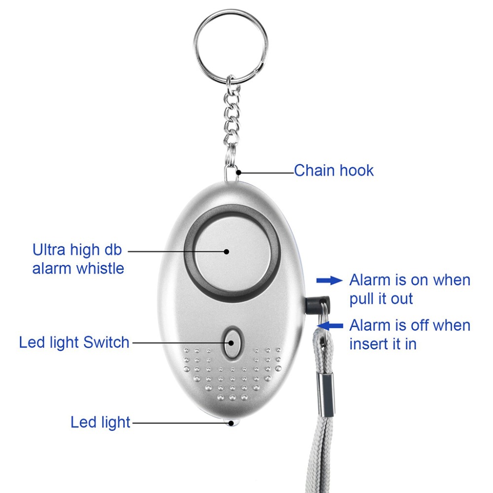 130dB Self Defense Alarm Anti- - Personal Alarm Keychain recension och pris
