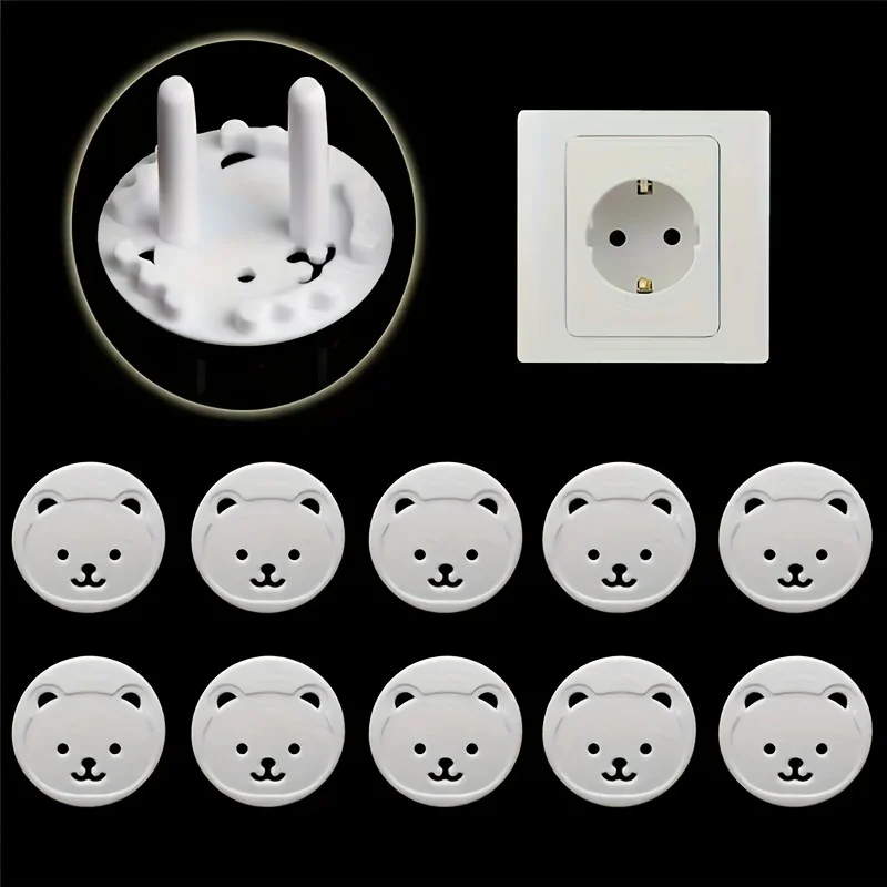 10pcs Bear EU Power Socket Ele - Outlet Cover Baby recension och pris