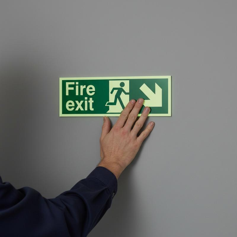 1 Sheet Glow-In-The-Dark Safet - Emergency Exit Sign recension och pris